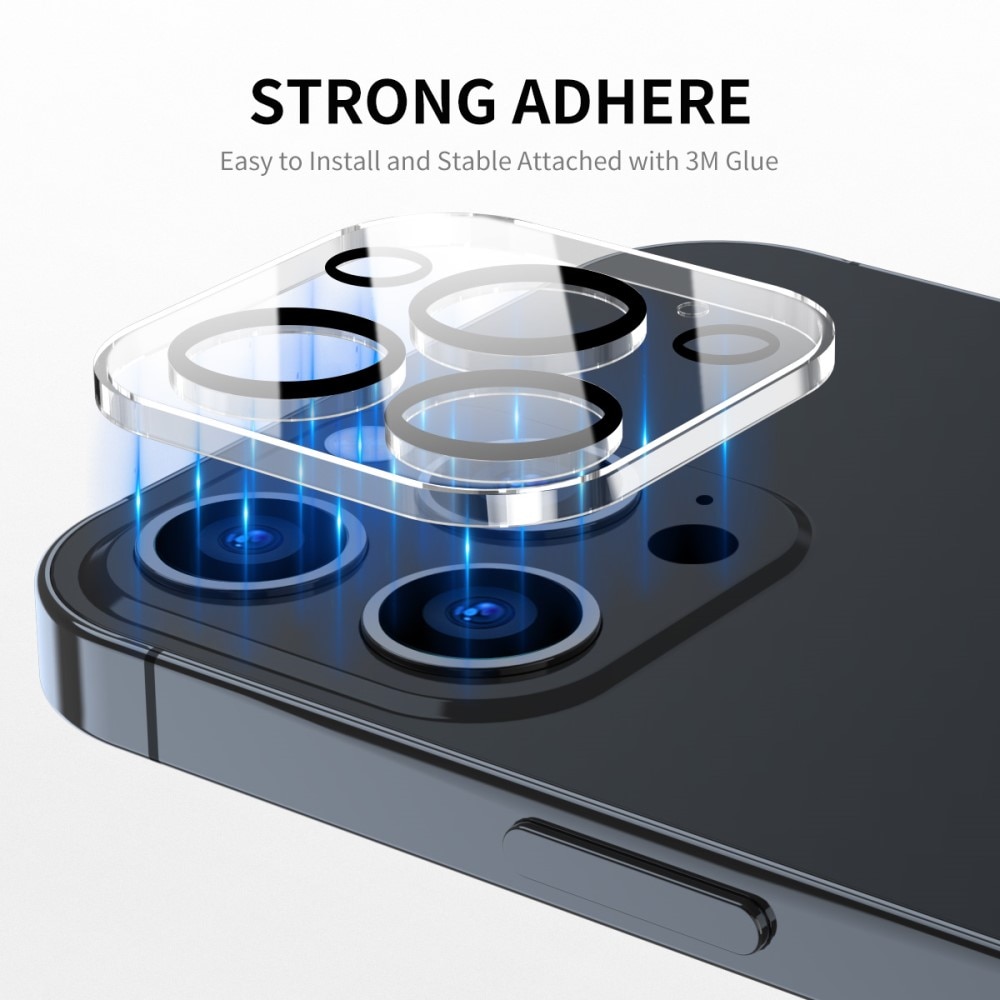 Proteggilente in vetro temperato alluminio iPhone 15 Pro Trasparente