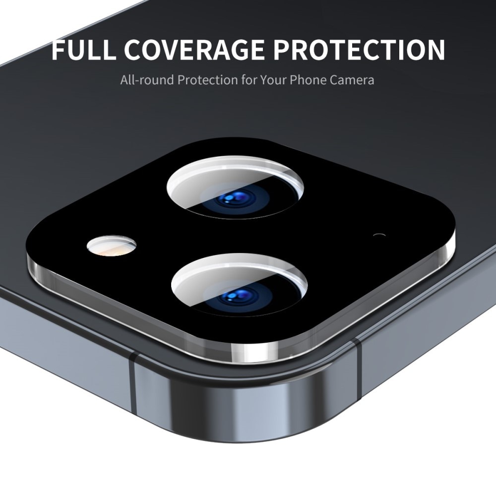 Proteggilente in vetro temperato alluminio iPhone 15, nero