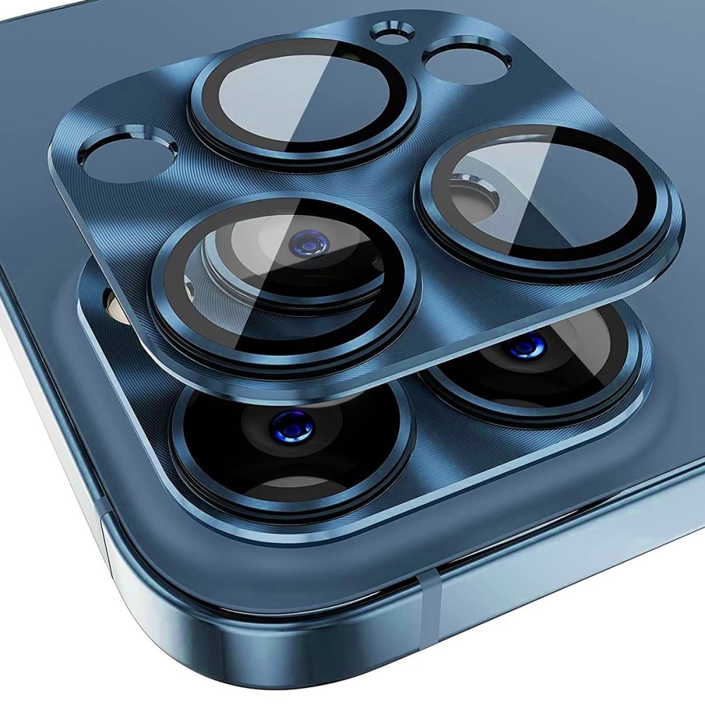 Protezioni per fotocamere Vetro Temperato Alluminio iPhone 15 Pro blu