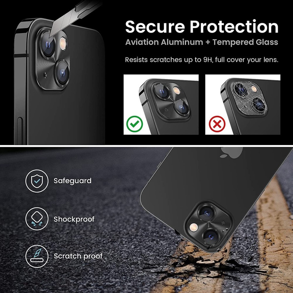 Protezioni per fotocamere Vetro Temperato Alluminio iPhone 15 Plus rosa