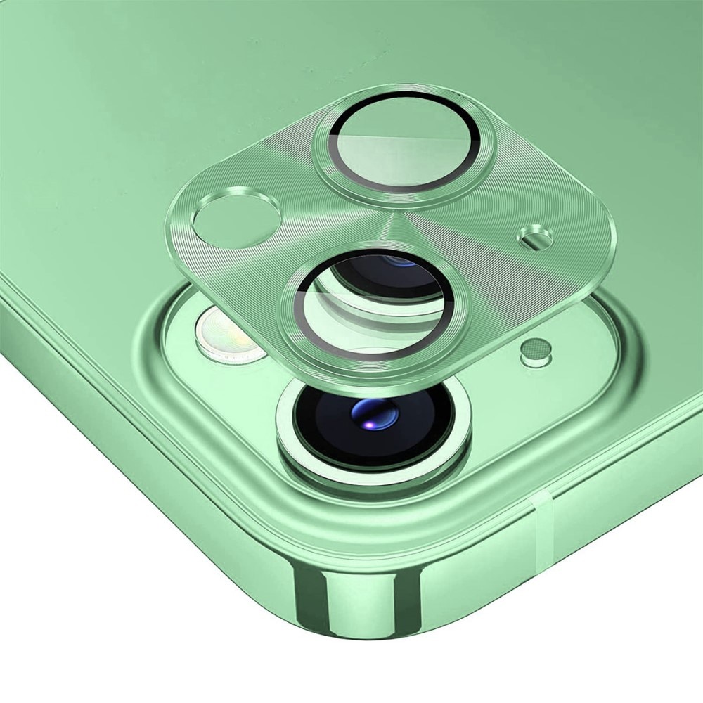 Protezioni per fotocamere Vetro Temperato Alluminio iPhone 15 Plus verde