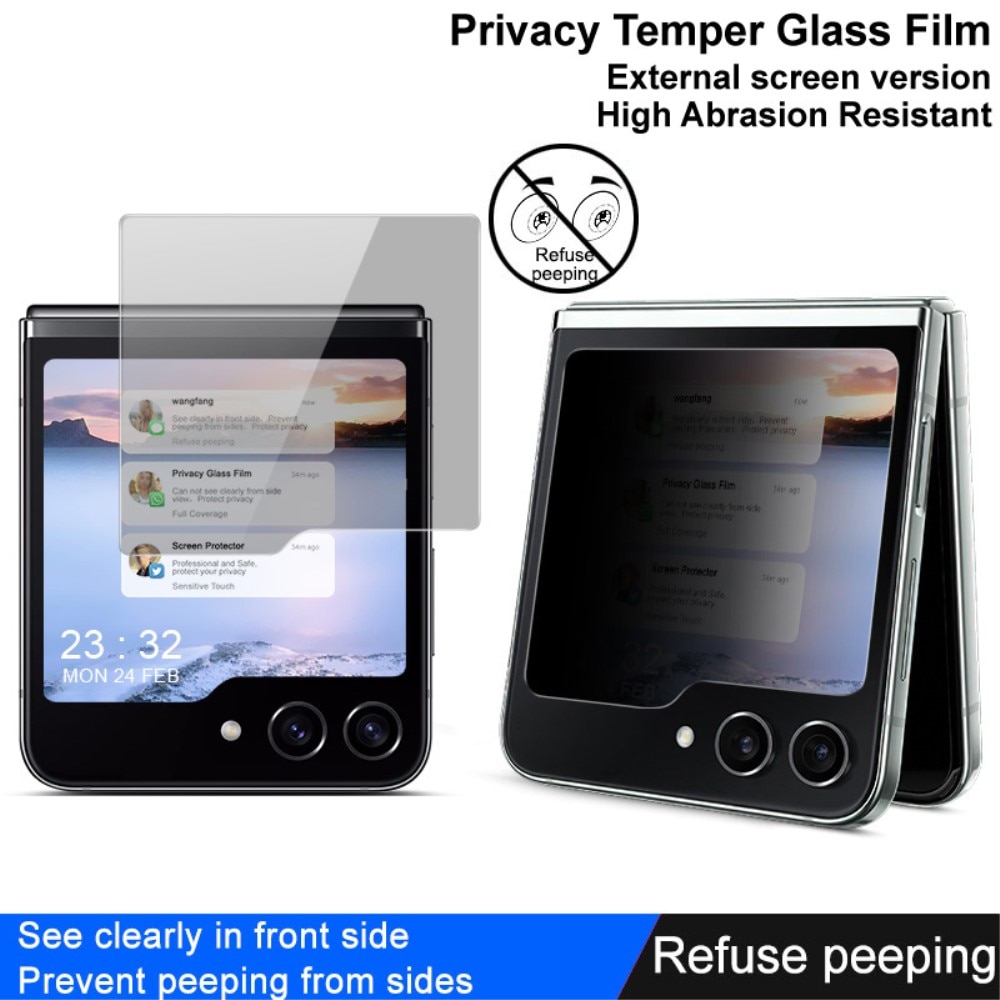 Privacy Prottegischermo esterno Vetro Temperato Samsung Galaxy Z Flip 5