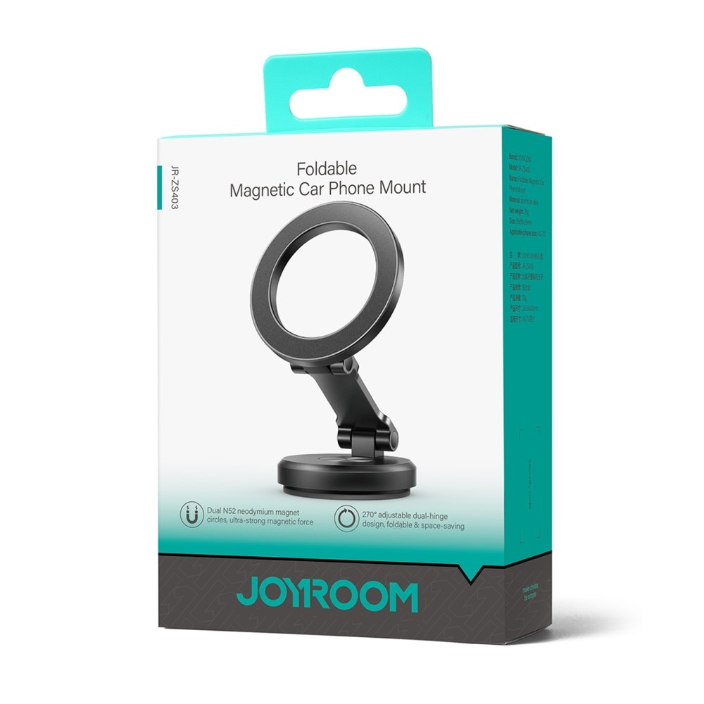 JR-ZS403 Magnetic MagSafe Foldable Car Mount Holder nero