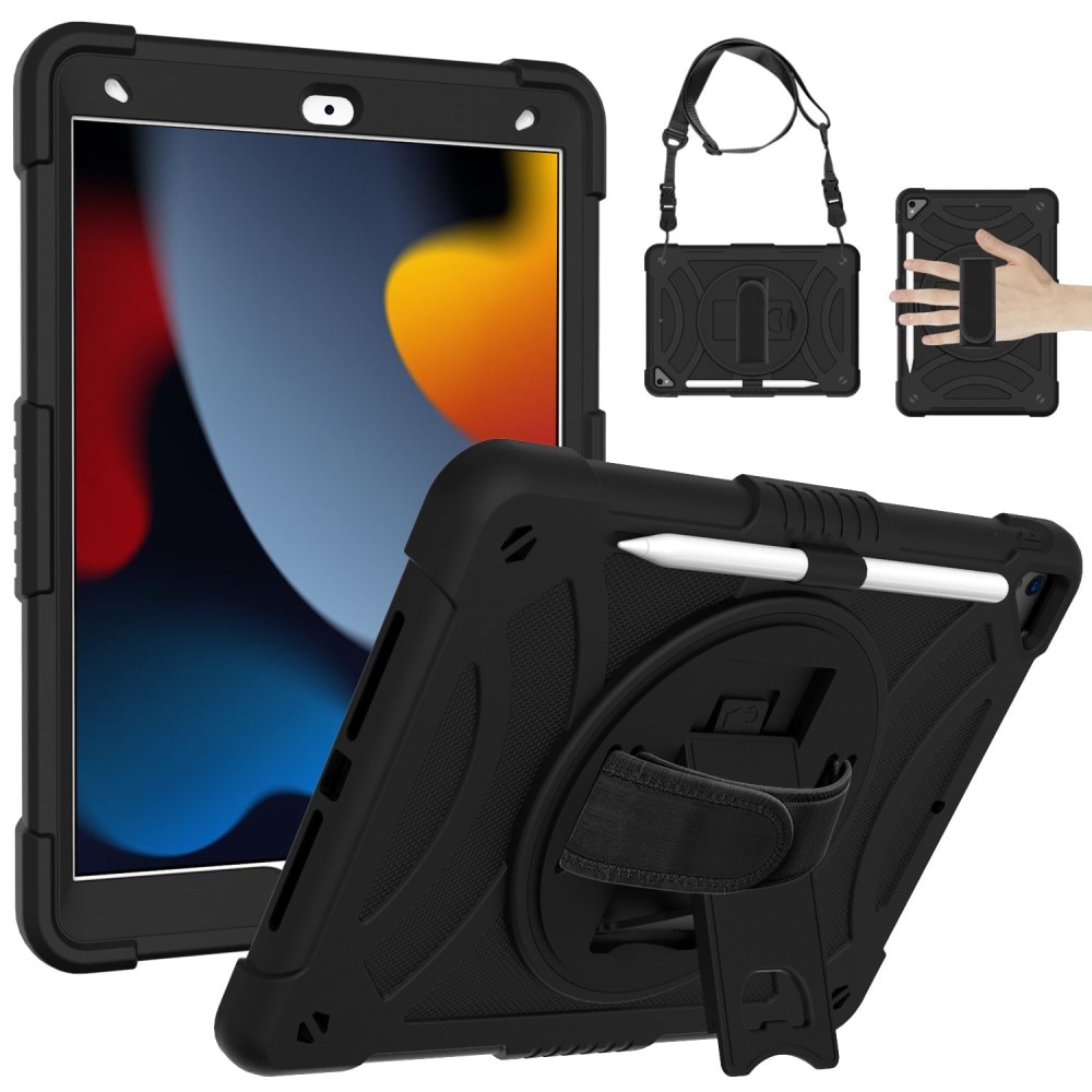 Custodia ibrida antiurto con tracolla iPad Air 10.5 3rd Gen (2019) nero