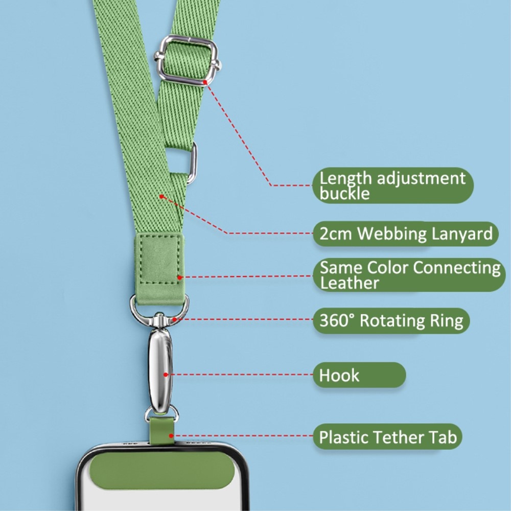 Adjustable Phone Shoulder Strap Universal nero