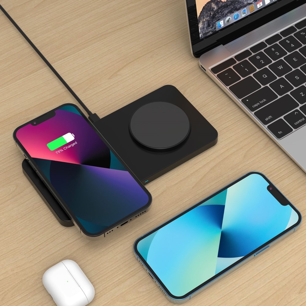 Base di Ricarica Wireless Magnetica 2-in-1 da 30W nero