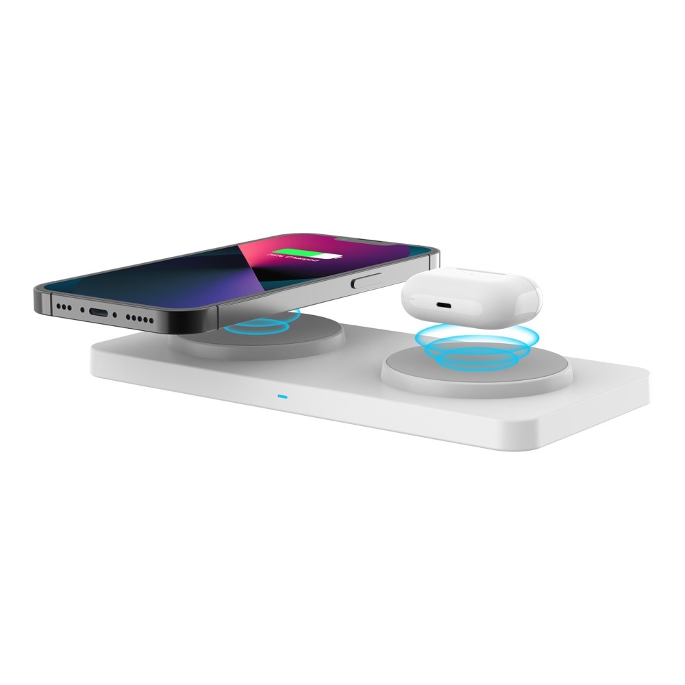 Base di Ricarica Wireless Magnetica 2-in-1 da 30W Bianco