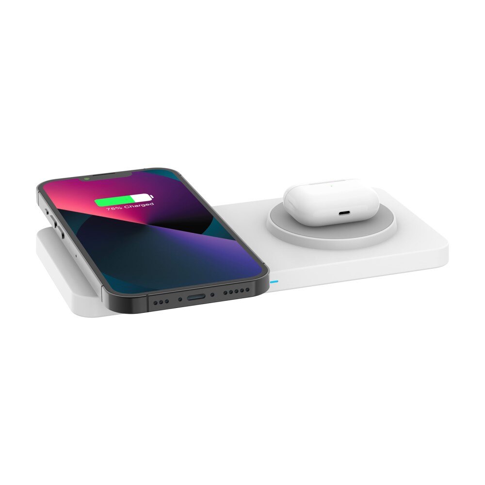 Base di Ricarica Wireless Magnetica 2-in-1 da 30W Bianco