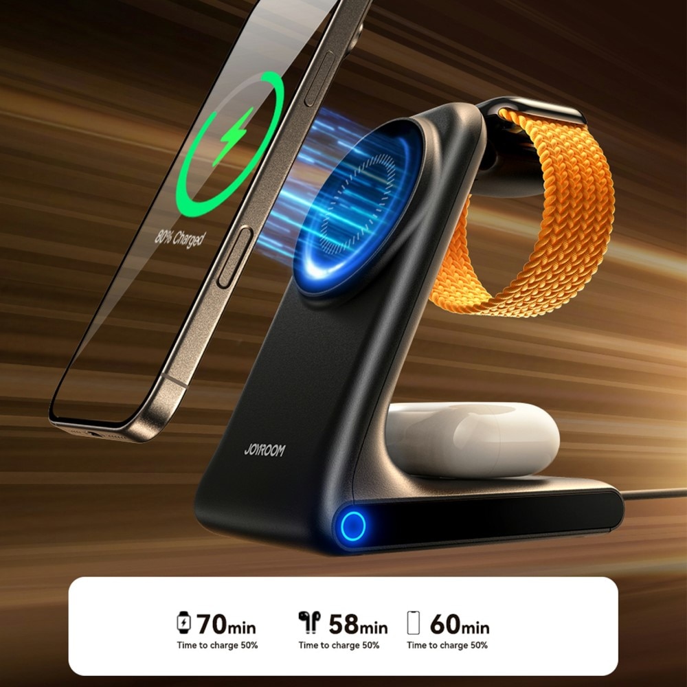 3-in-1 Stazione di Ricarica Magnetica Wireless nero