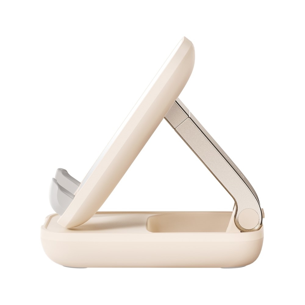 Supporto da tavolo pieghevole con specchio  per cellulare, beige