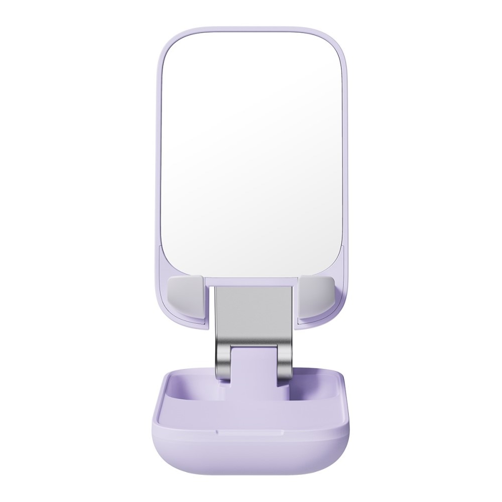 Supporto da tavolo pieghevole con specchio  per cellulare, viola