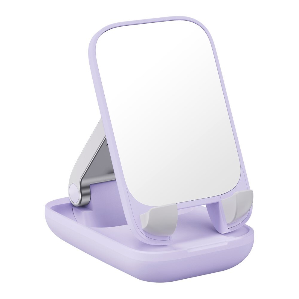 Supporto da tavolo pieghevole con specchio  per cellulare, viola