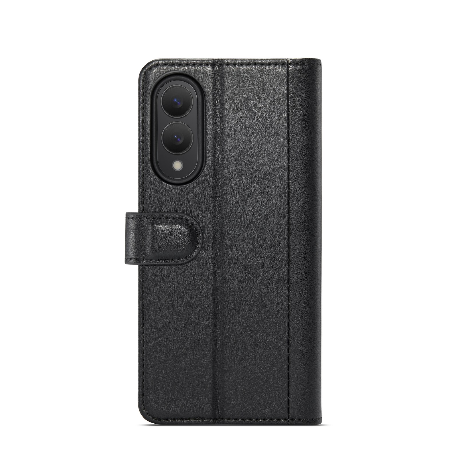 Custodia a portafoglio in vera pelle Samsung Galaxy S25 Edge, Nero