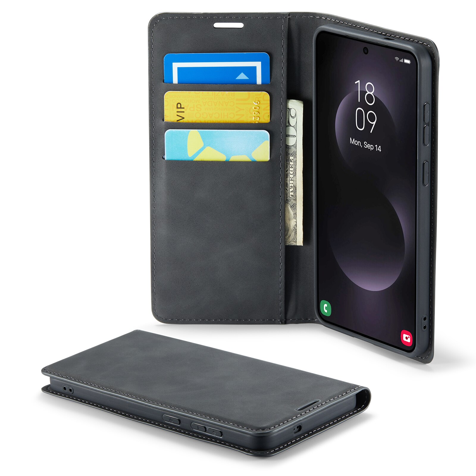 Cover portafoglio sottili Samsung Galaxy S25 Edge Nero