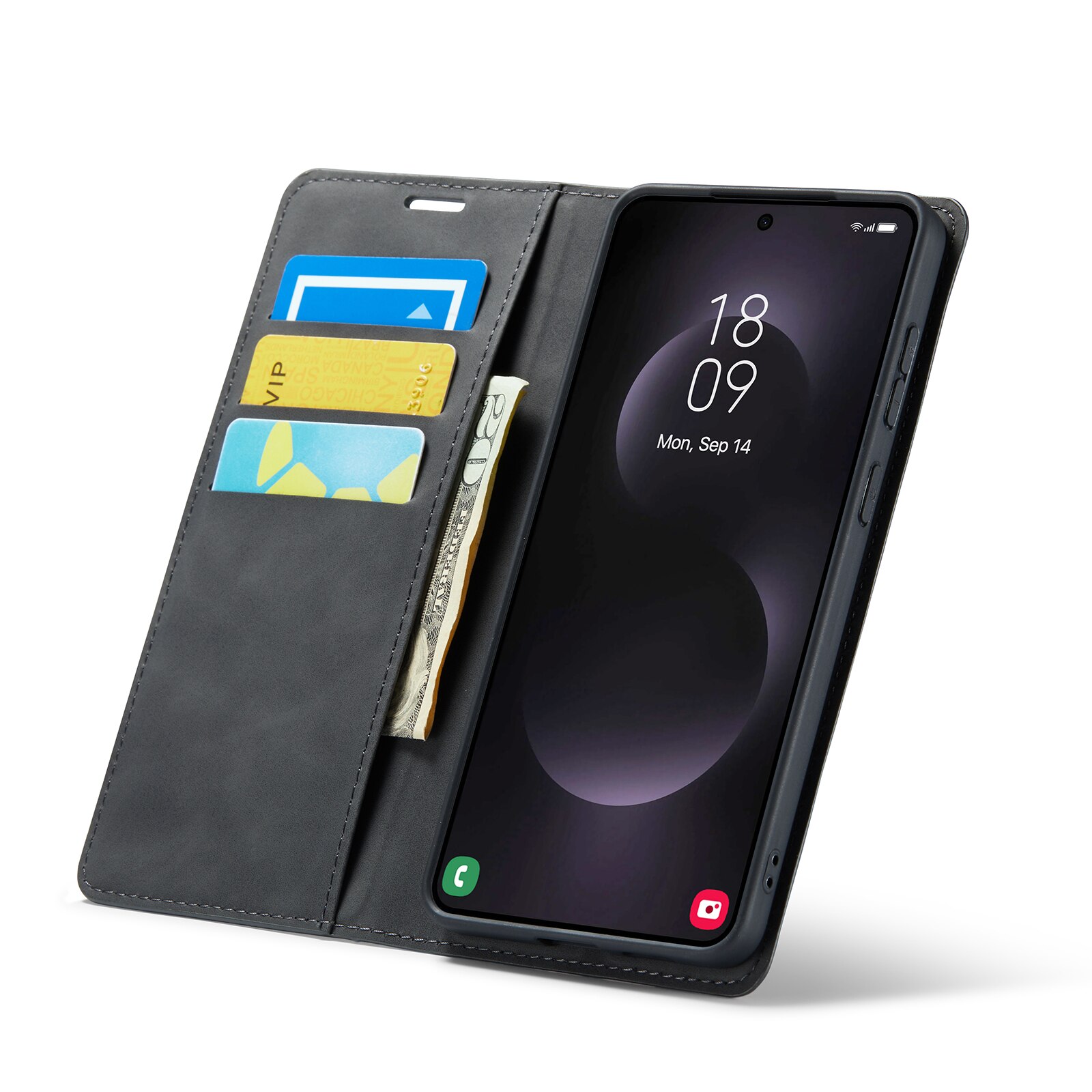 Cover portafoglio sottili Samsung Galaxy S25 Edge Nero