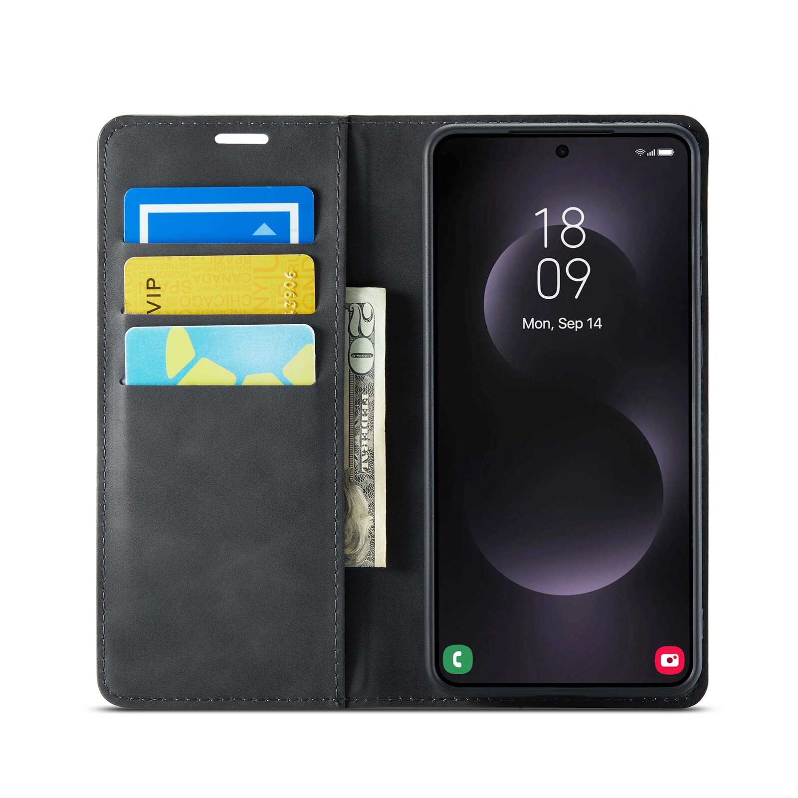 Cover portafoglio sottili Samsung Galaxy S25 Edge Nero