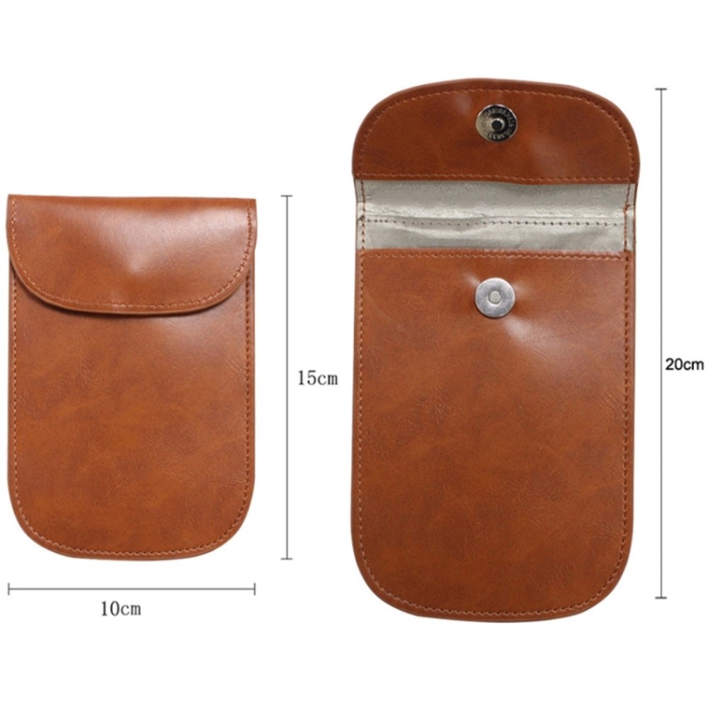 Custodia portachiavi auto in pelle con protezione RFID, marrone
