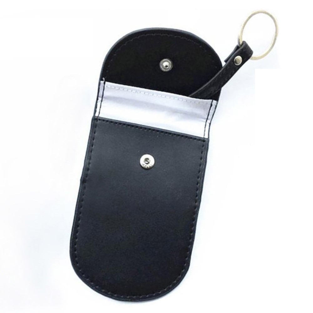 Custodia portachiavi auto in pelle con protezione RFID, nero