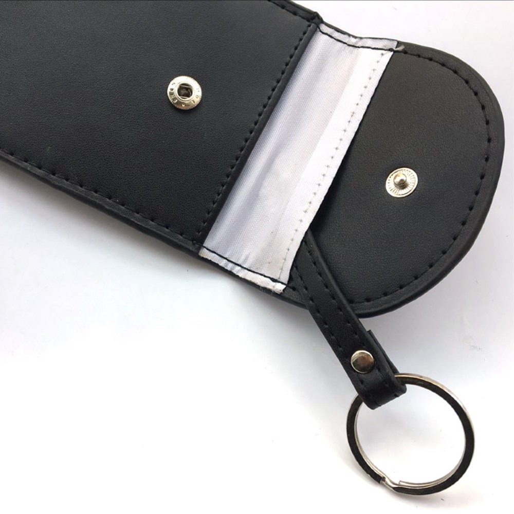 Custodia portachiavi auto in pelle con protezione RFID, nero