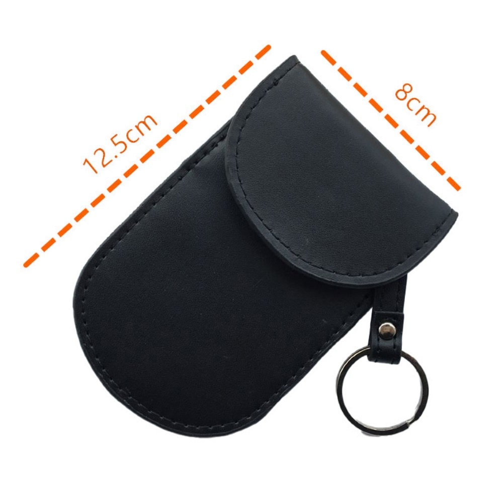 Custodia portachiavi auto in pelle con protezione RFID, nero