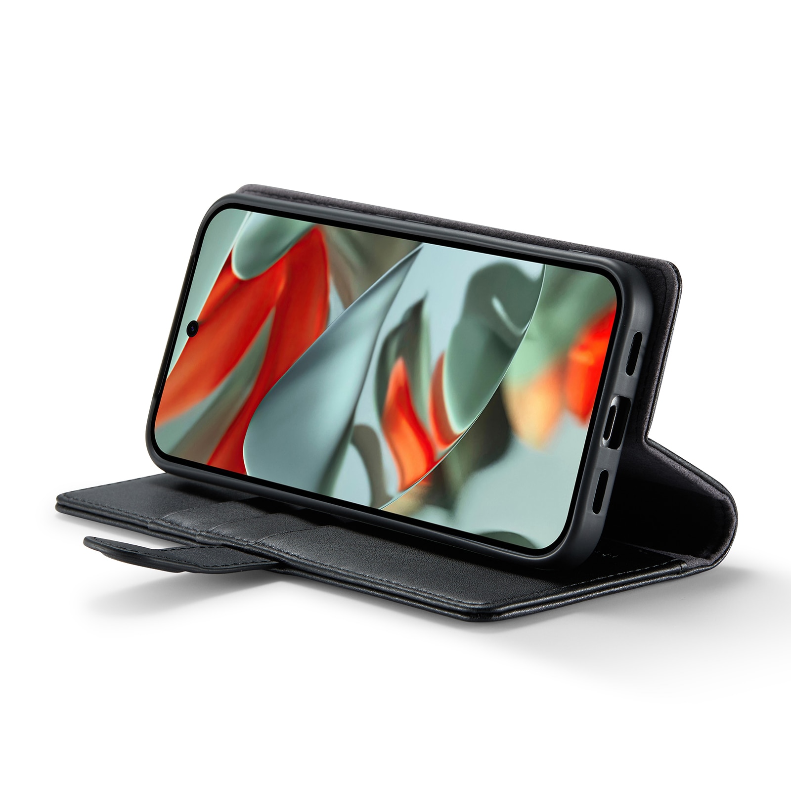Custodia a portafoglio in vera pelle Google Pixel 10 Pro XL, Nero