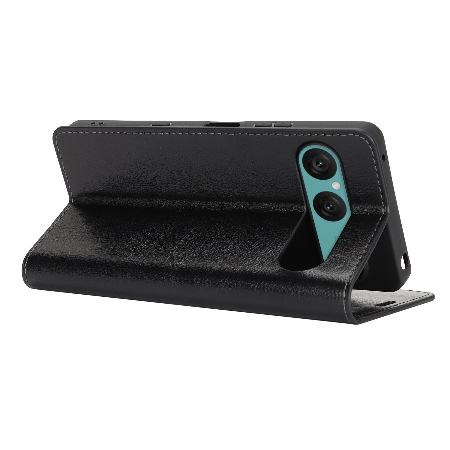 Cover Portafoglio in vera pelle Sony Xperia 10 VII Nero