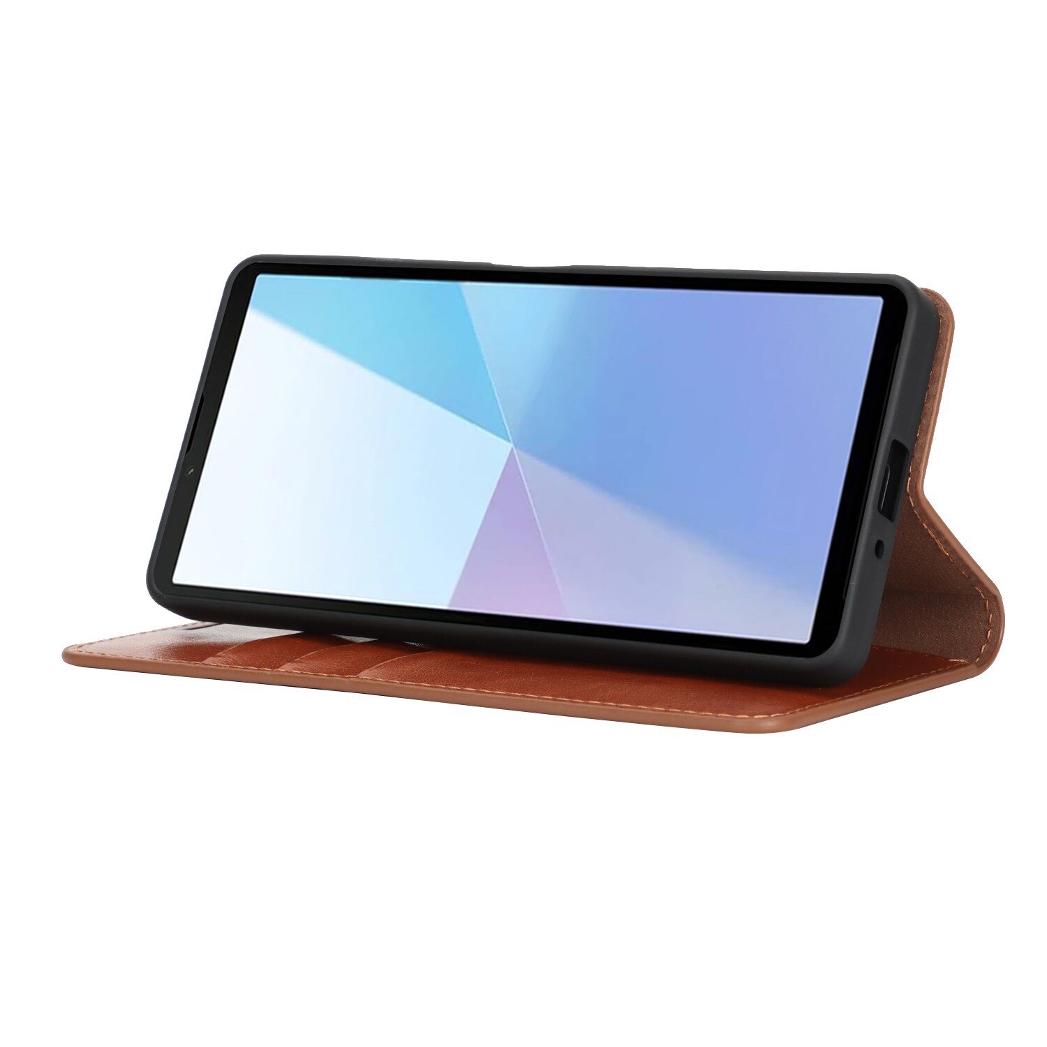 Cover Portafoglio in vera pelle Sony Xperia 10 VII Marrone