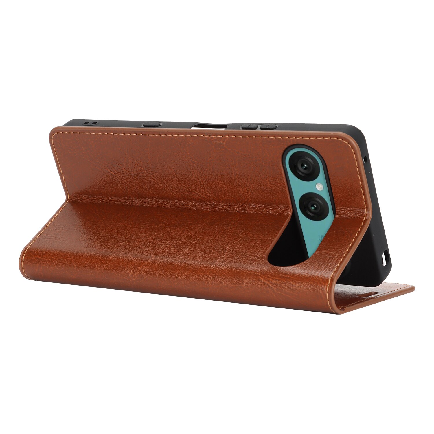 Cover Portafoglio in vera pelle Sony Xperia 10 VII Marrone
