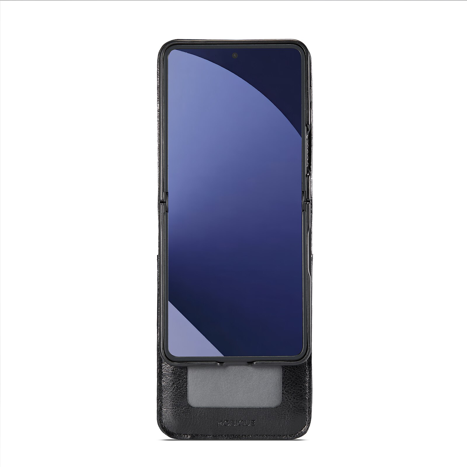 Custodia a portafoglio in vera pelle Samsung Galaxy Z Flip 7, Nero
