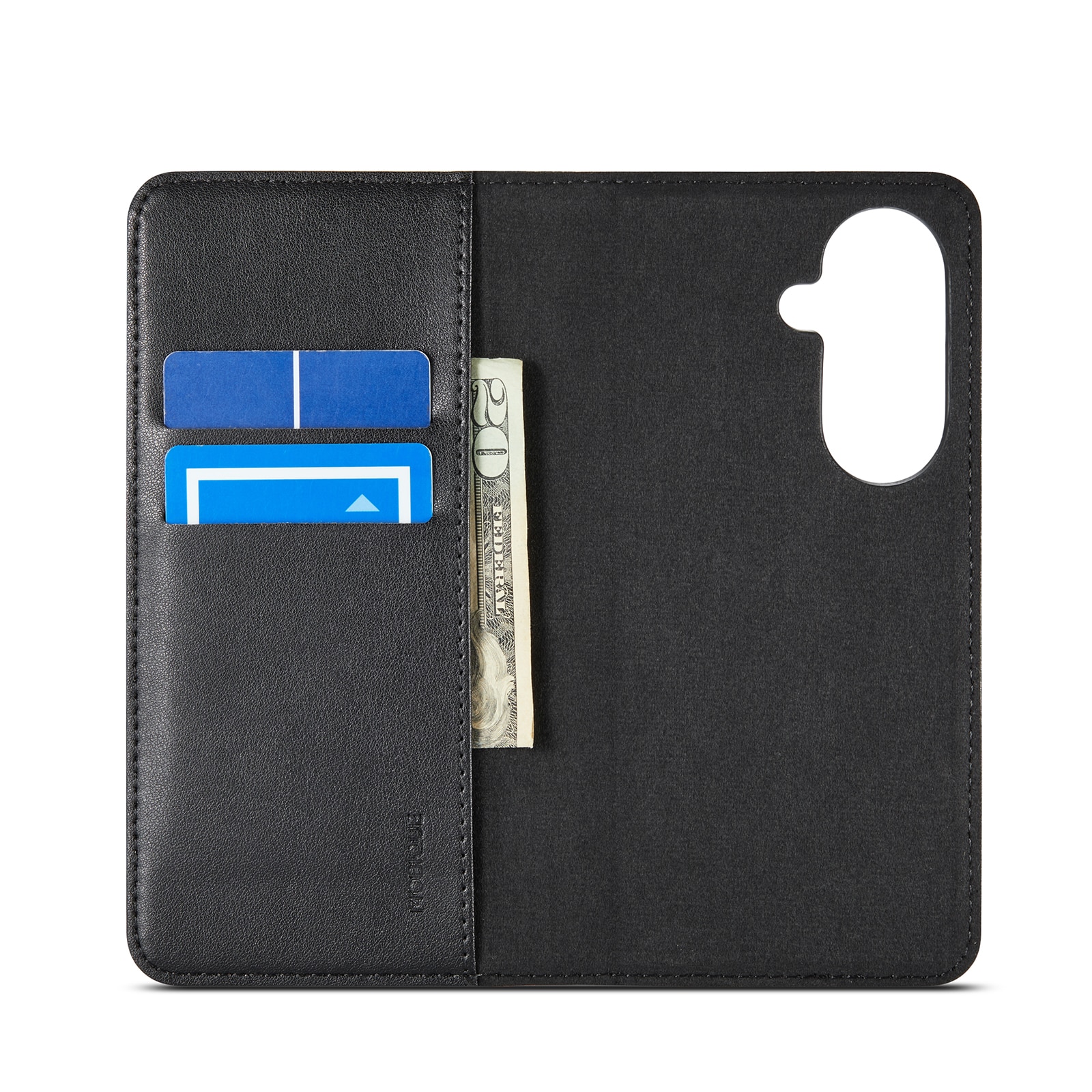 Custodia a portafoglio in vera pelle Samsung Galaxy Z Fold 7, Nero