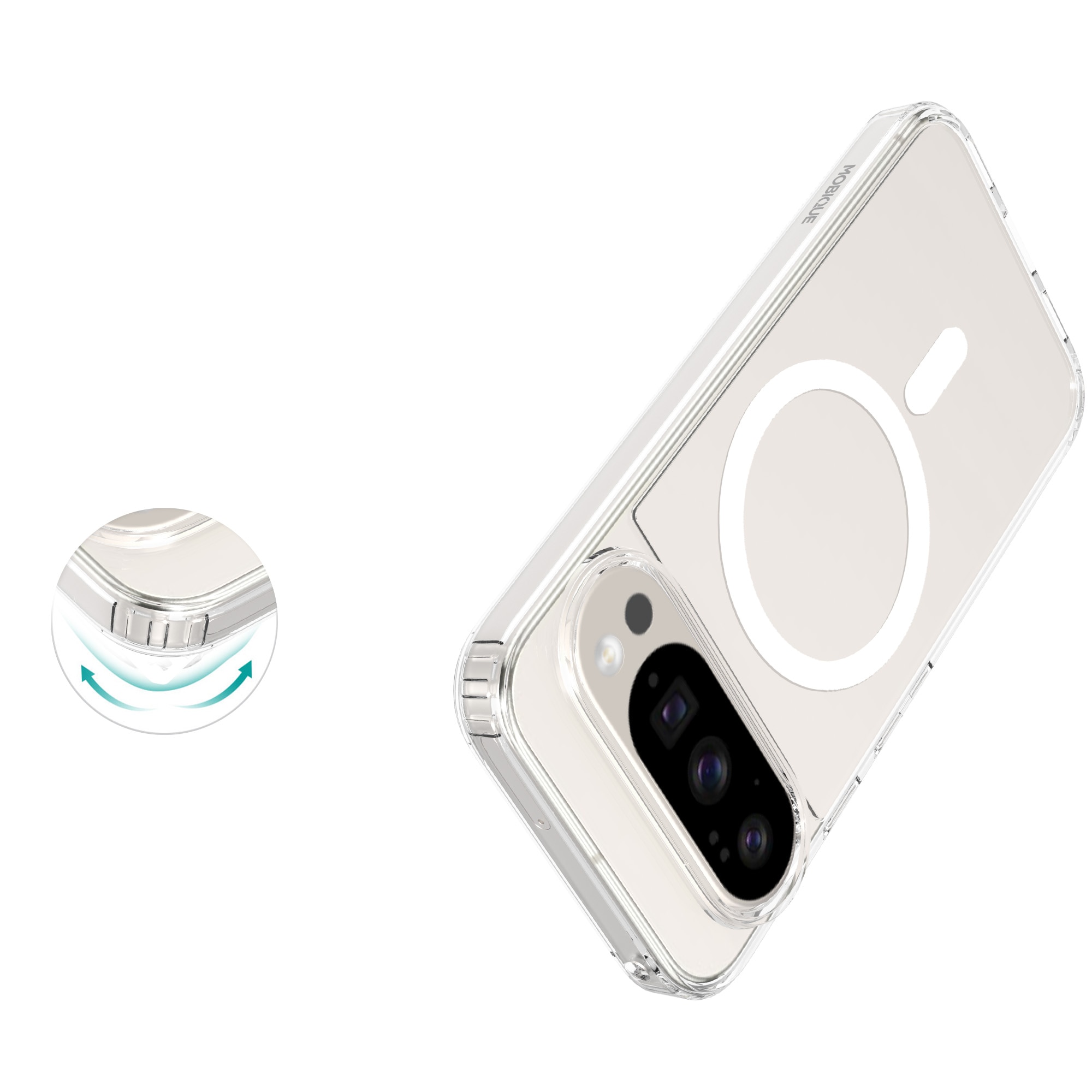 Cover ibride con MagSafe Google Pixel 10 Pro Trasparente