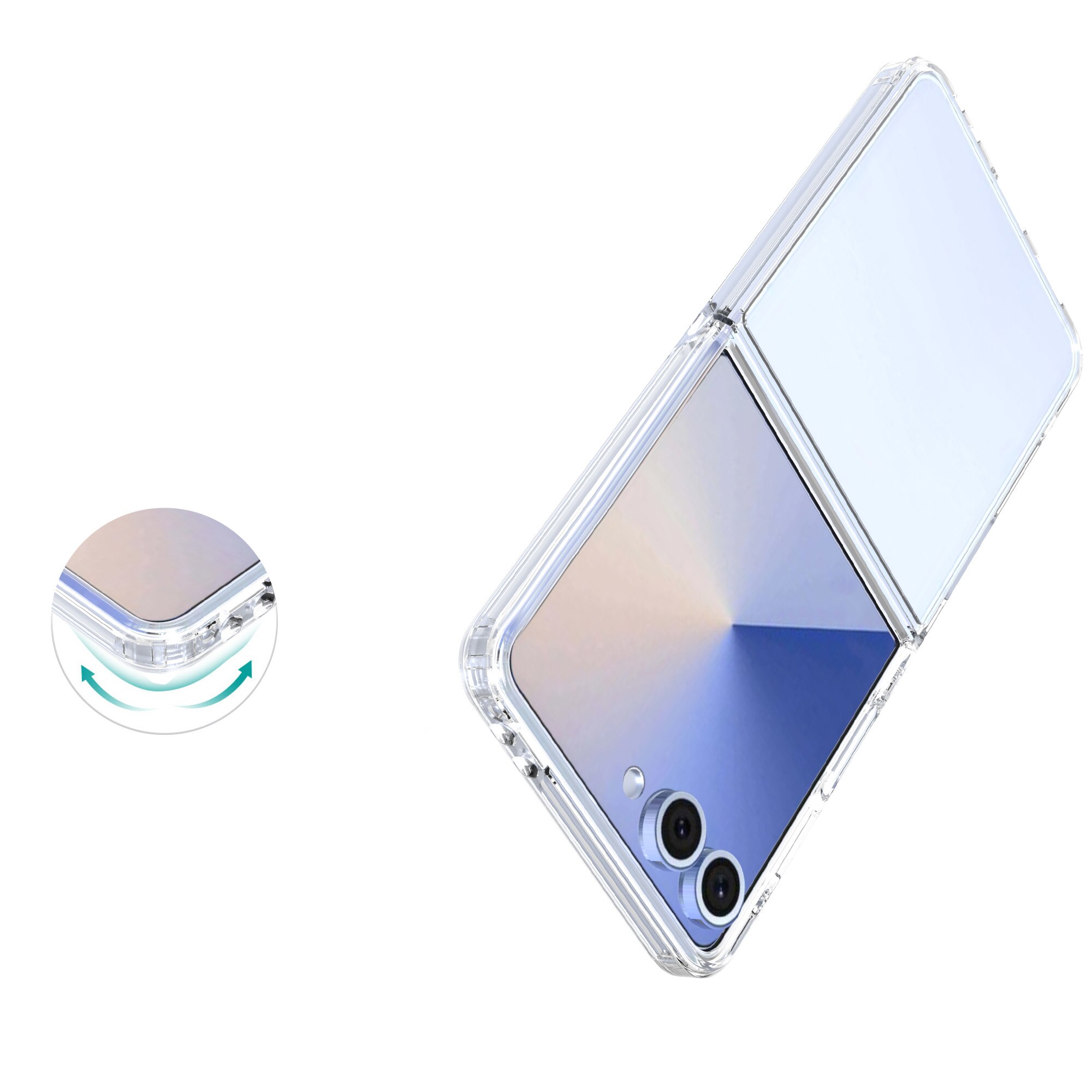 Cover ibride per Samsung Galaxy Z Flip 7, trasparente