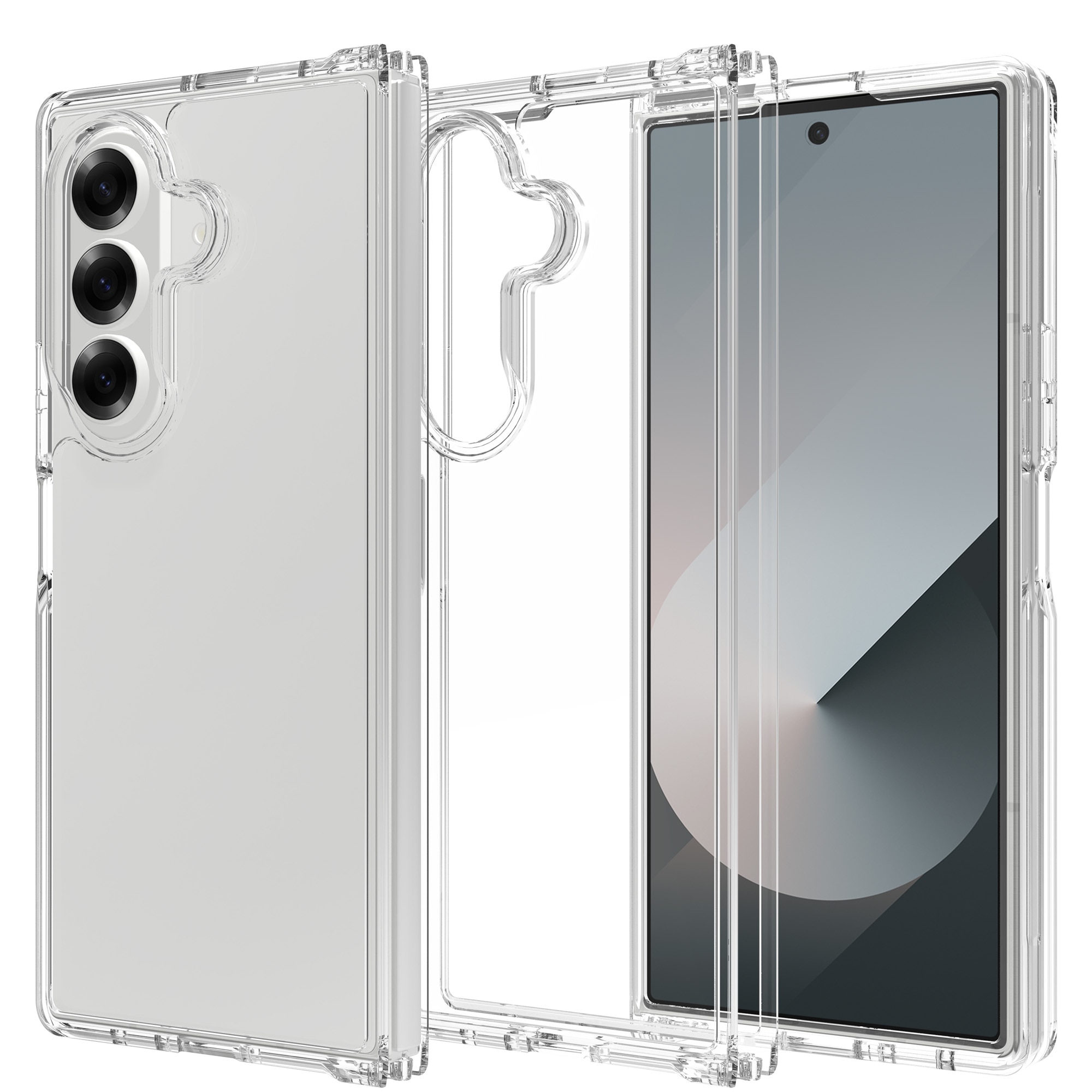 Cover ibride per Samsung Galaxy Z Fold 7, trasparente