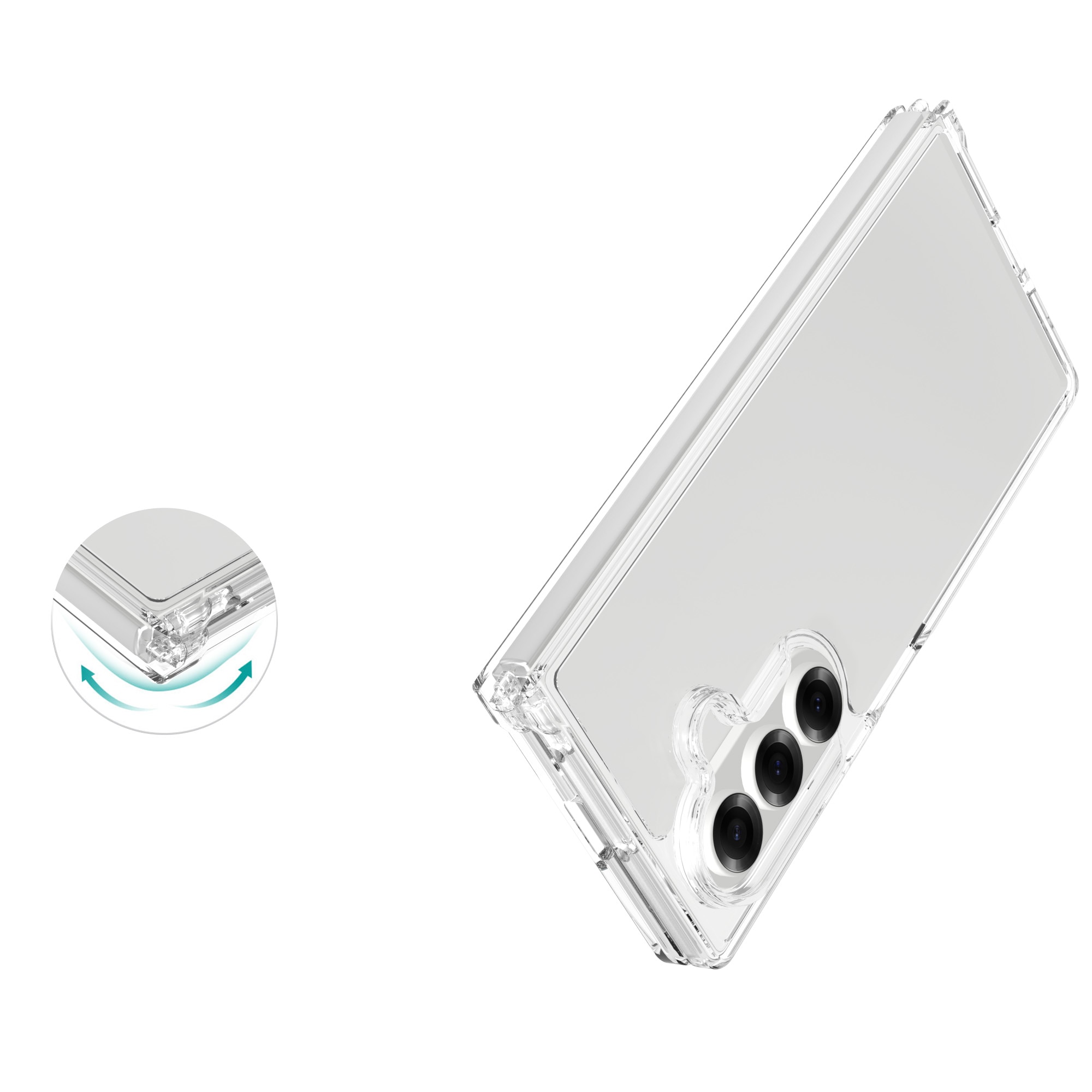 Cover ibride per Samsung Galaxy Z Fold 7, trasparente