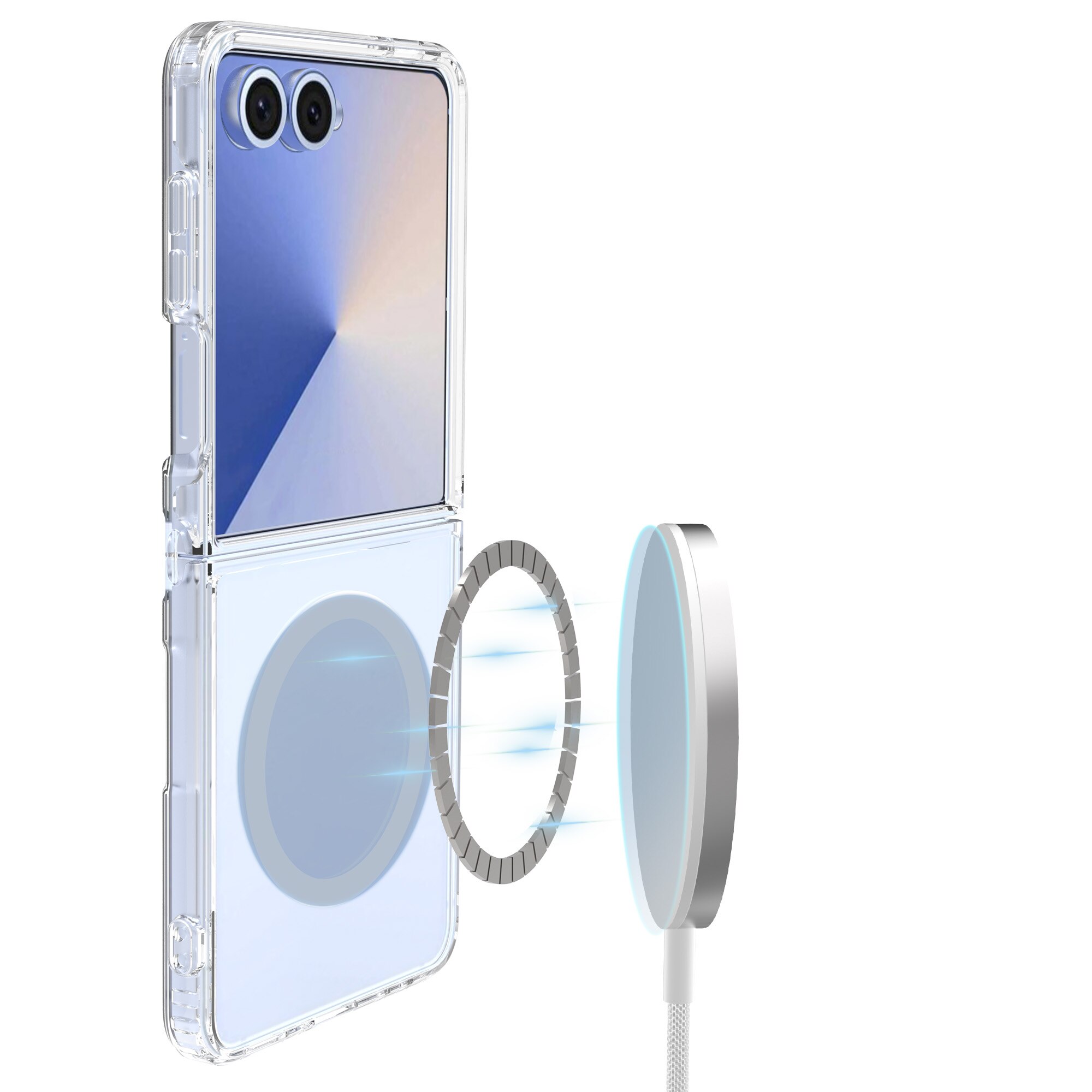 Cover ibride con MagSafe Samsung Galaxy Z Flip 7 Trasparente