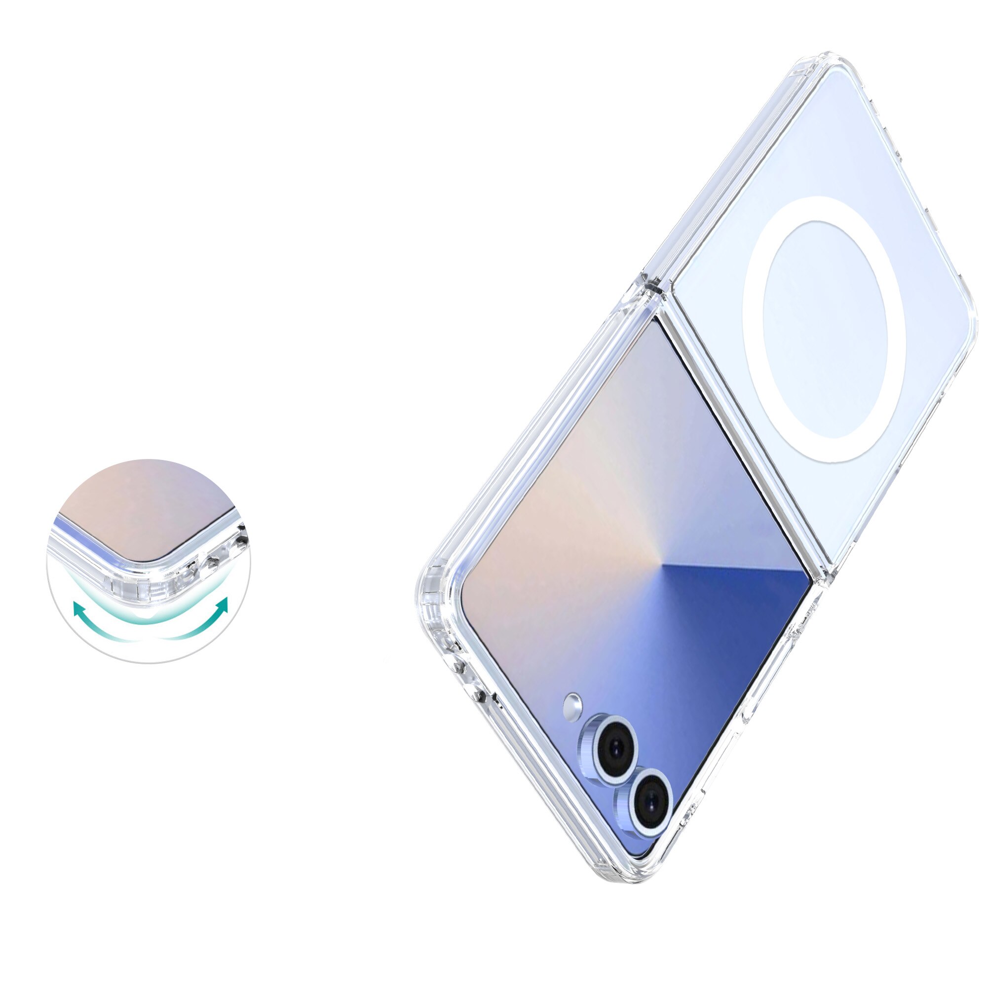 Cover ibride con MagSafe Samsung Galaxy Z Flip 7 Trasparente