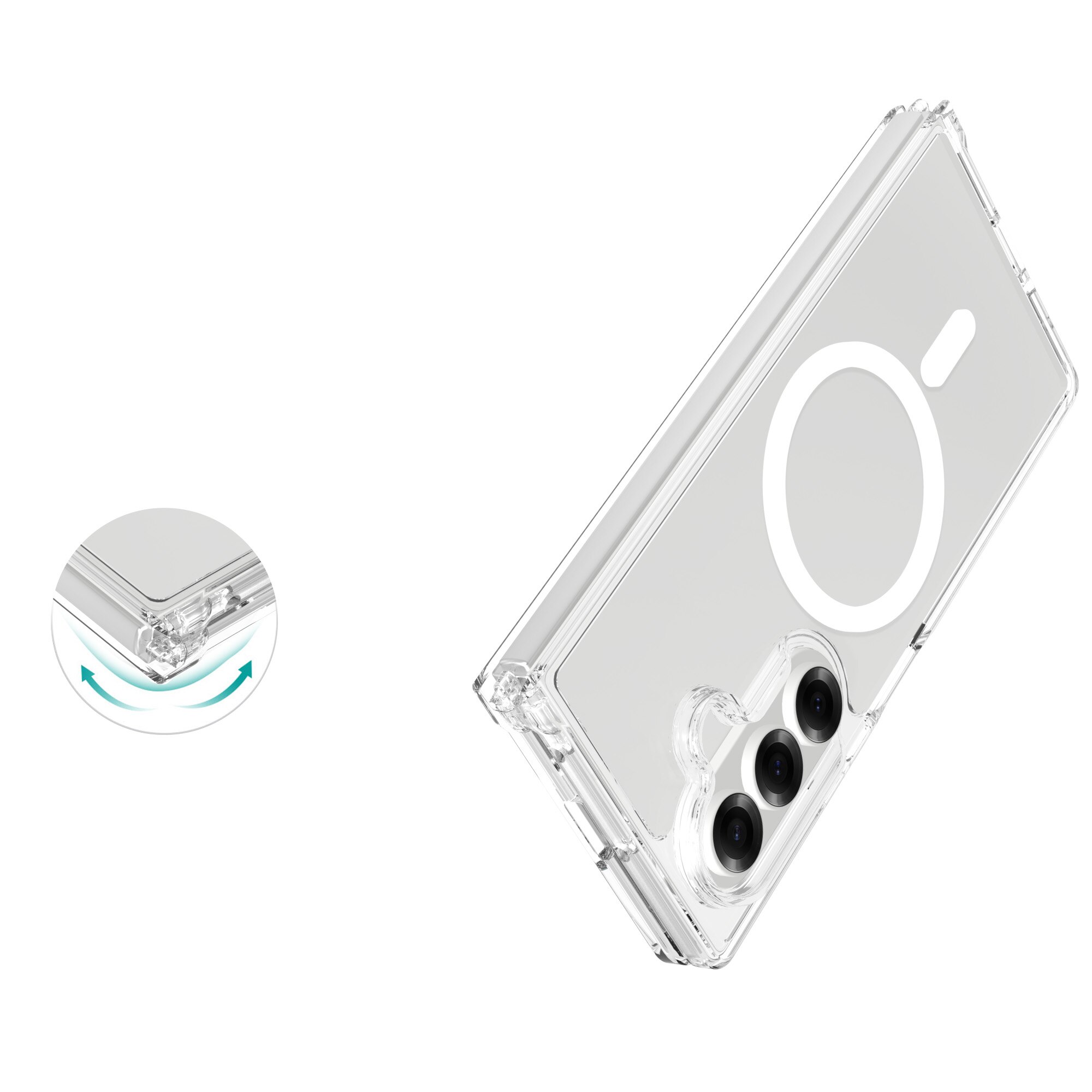 Cover ibride con MagSafe Samsung Galaxy Z Fold 7 Trasparente
