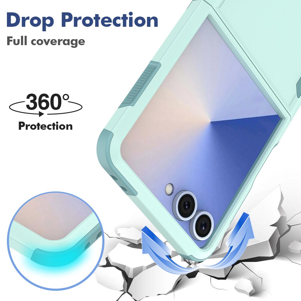 Cover ibride Off-road Samsung Galaxy Z Flip 7, Verde menta
