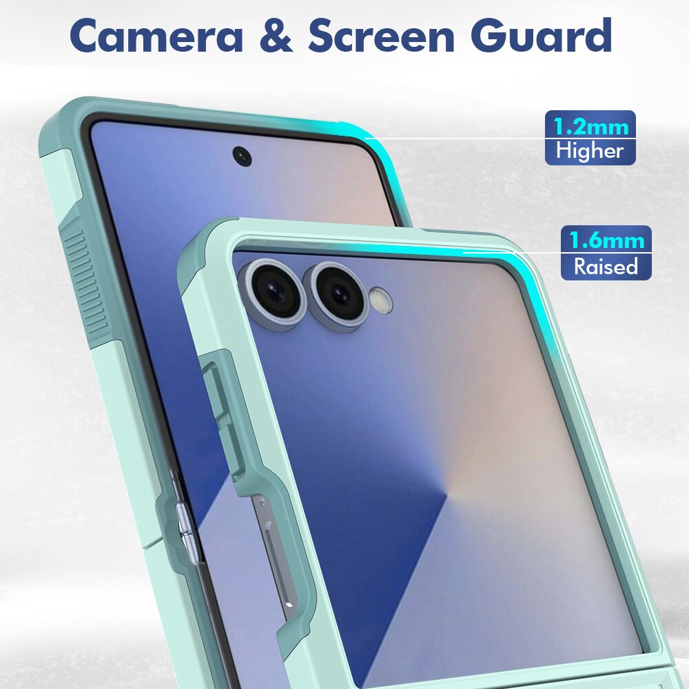 Cover ibride Off-road Samsung Galaxy Z Flip 7, Verde menta