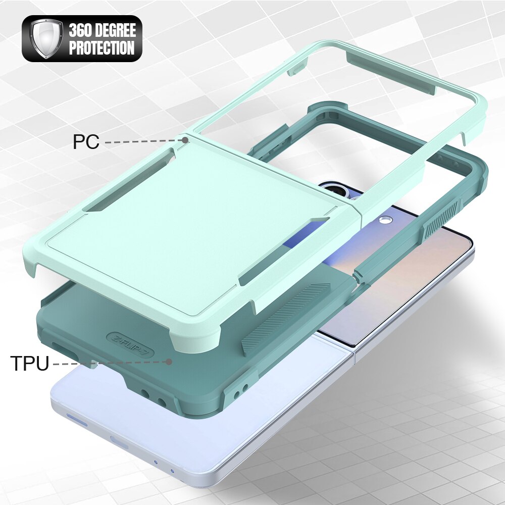 Cover ibride Off-road Samsung Galaxy Z Flip 7, Verde menta