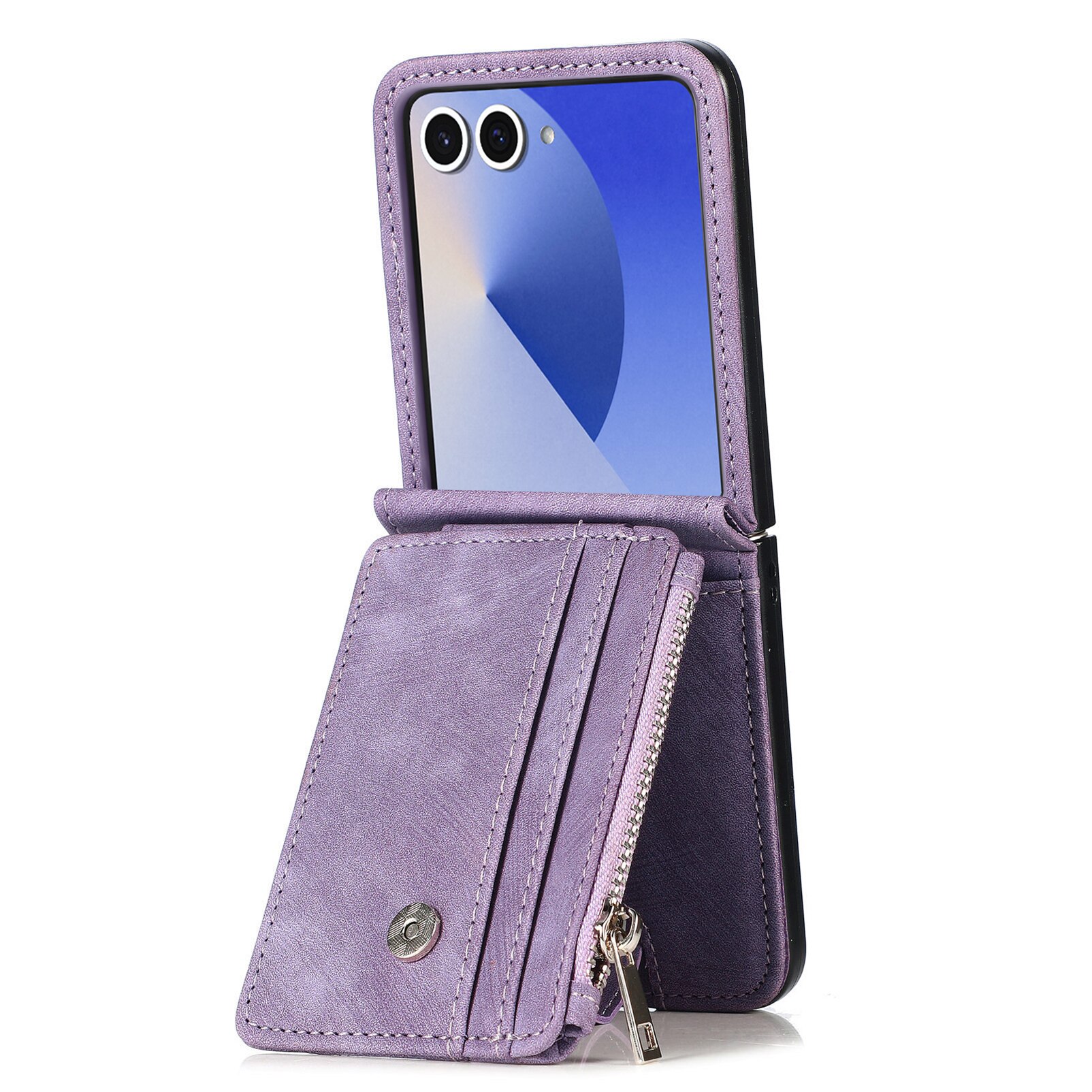 Cover portafoglio Zipper Multi-Slot Samsung Galaxy Z Flip 7, Viola