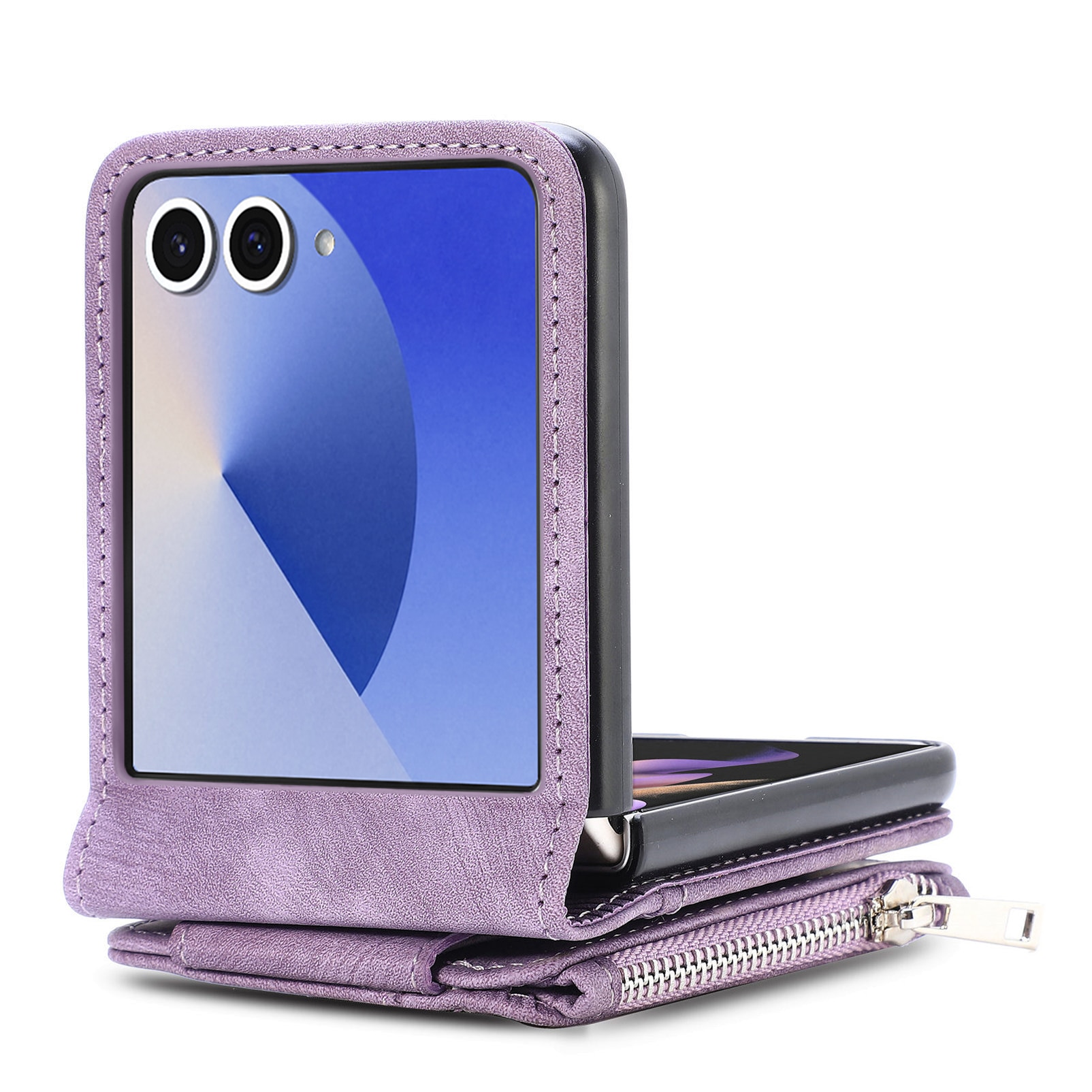 Cover portafoglio Zipper Multi-Slot Samsung Galaxy Z Flip 7, Viola