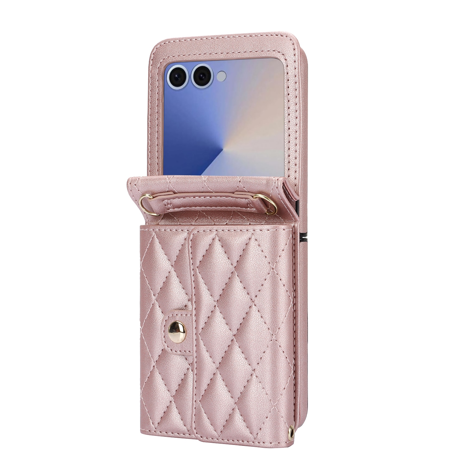 Borsa a portafoglio trapuntata anti-RFID Samsung Galaxy Z Flip 7 Oro rosa
