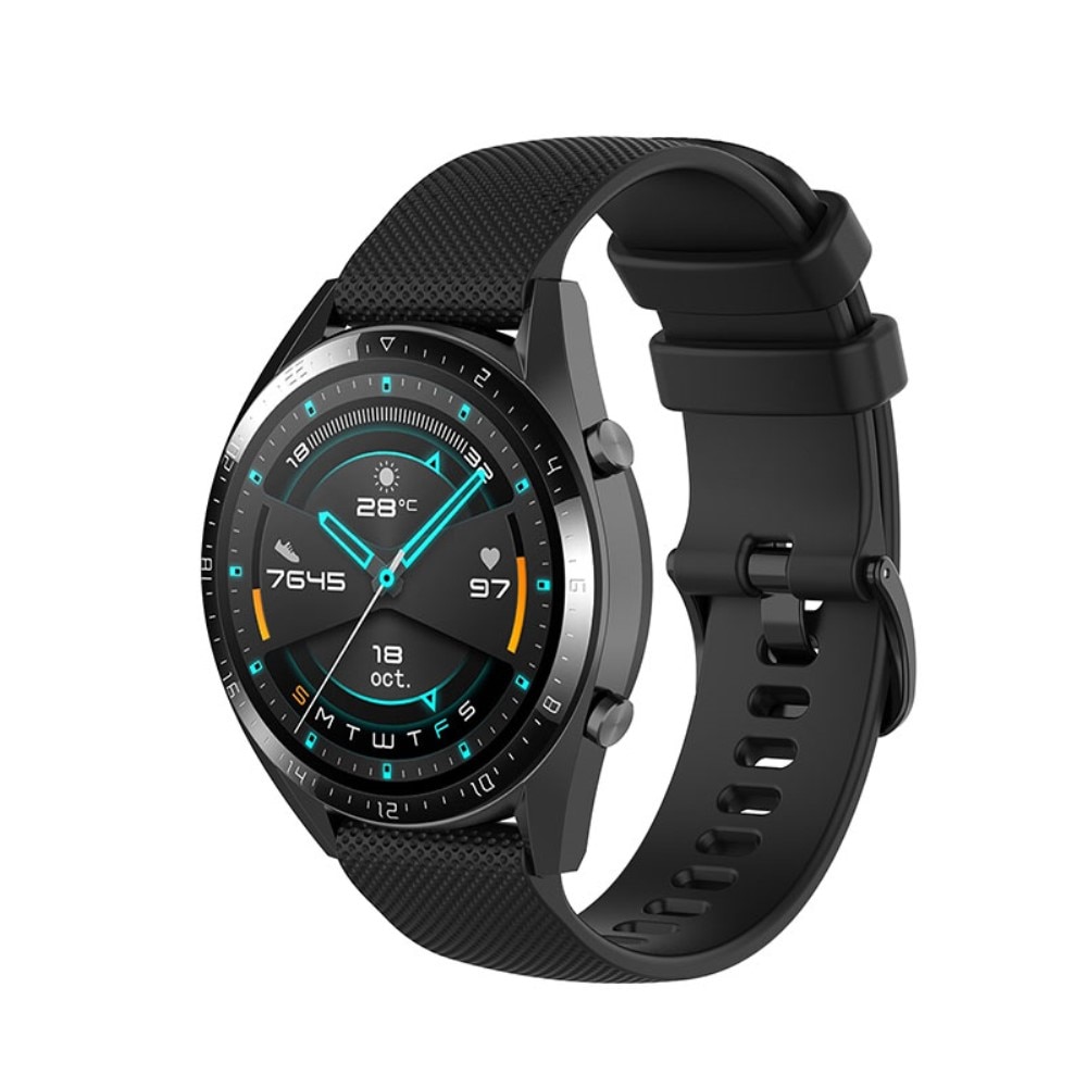 Cinturino in silicone per Huawei Watch GT 2/3 42mm, nero