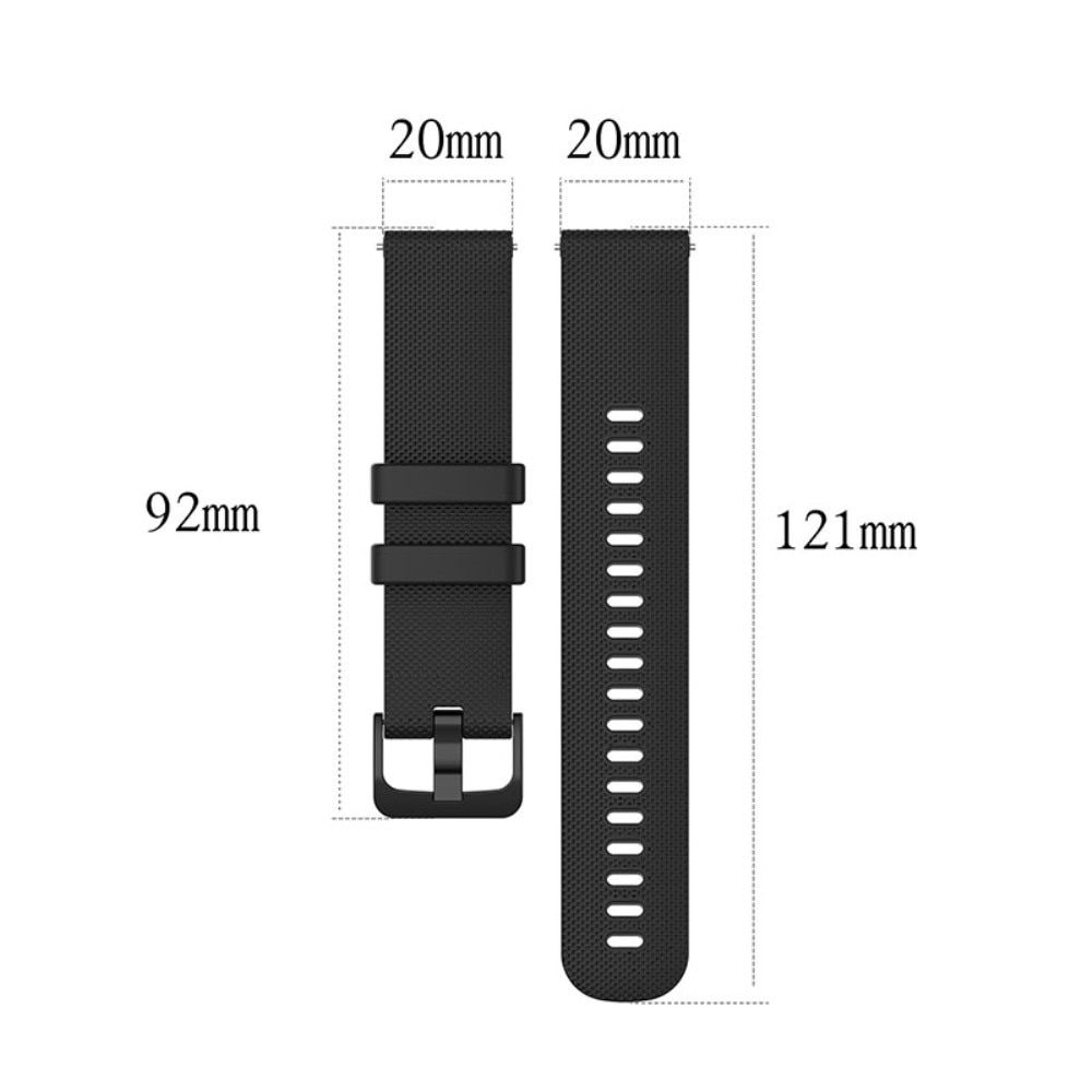 Cinturino in silicone per Huawei Watch GT 2/3 42mm, nero