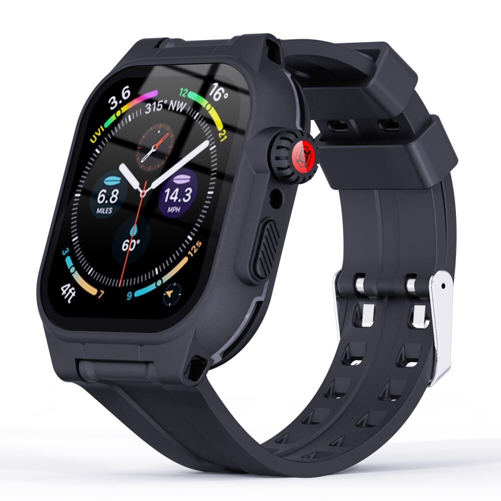 Cover Impermeabile con Cinturino in silicone Apple Watch 45mm Series 9 nero