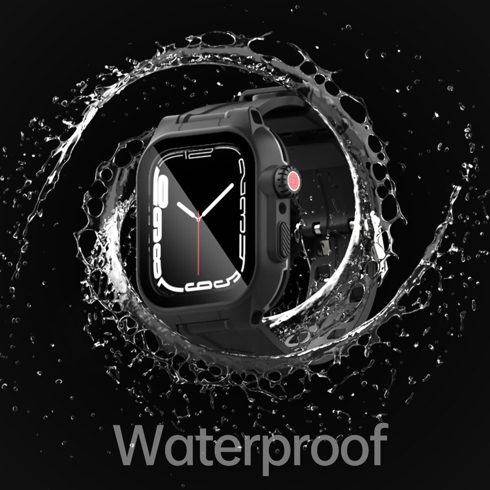 Cover Impermeabile con Cinturino in silicone Apple Watch 45mm Series 7 nero