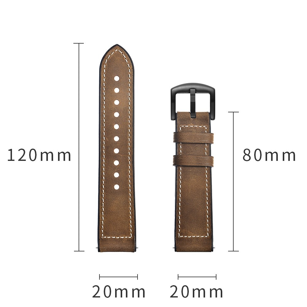 Cinturino in pelle premium Universal 20mm marrone
