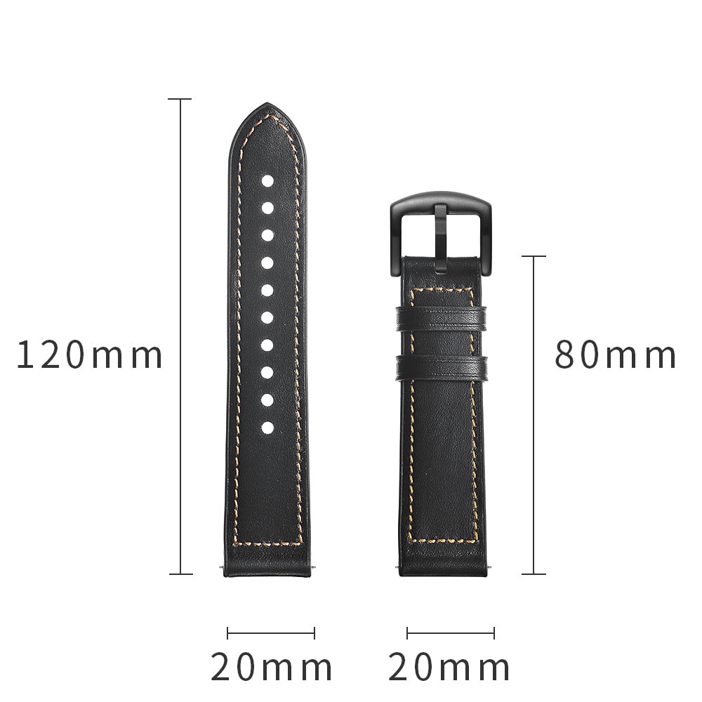 Cinturino in pelle premium Garmin Vivomove Trend nero