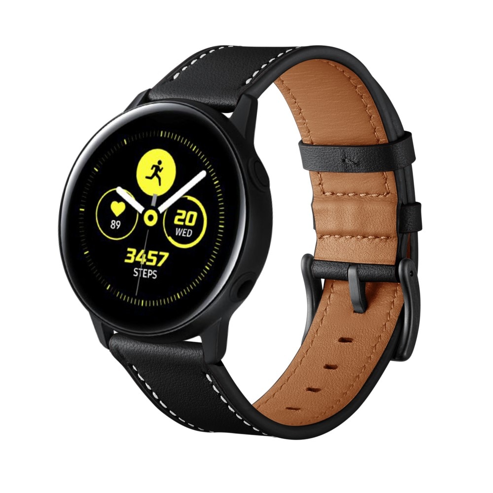 Cinturino in pelle Samsung Galaxy Watch 42mm/Watch Active Nero
